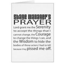 Stage Manager's Prayer Cards