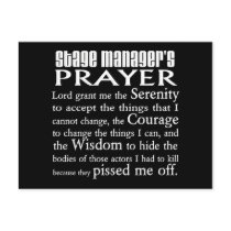 Stage Manager's Prayer Post Card