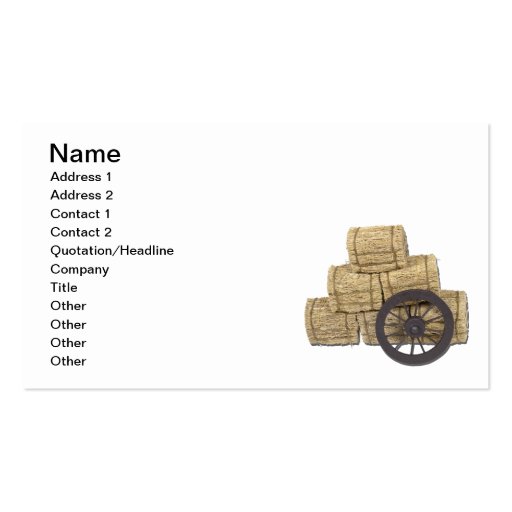Stagecoach Wheel and Bales of Hay Business Card Template (front side)