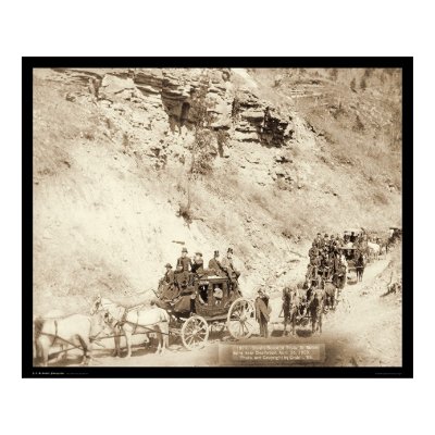 Stagecoaches Traveling Mountain Road SD 1889 Posters by lc_grabill