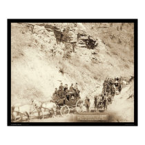 Stagecoaches Traveling Mountain Road SD 1889 posters