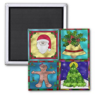 Stained Christmas Goodies Magnets