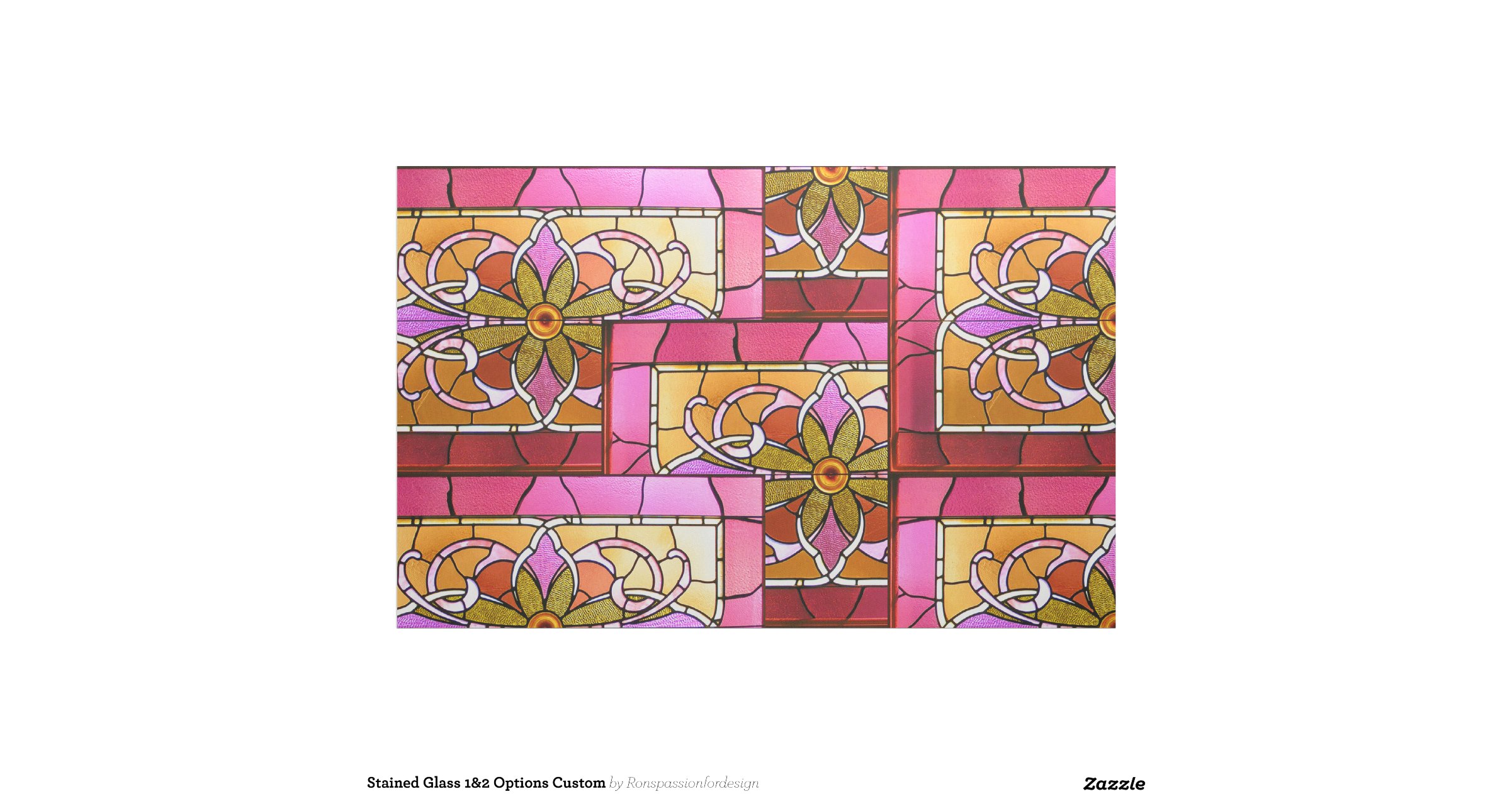 Stained Glass 1&2 Options Custom Fabric Zazzle