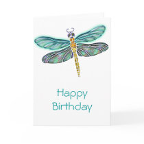 Stained Glass & Abalone Shell Dragonfly Greeting Cards