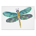 Stained Glass & Abalone Shell Dragonfly Greeting Cards
