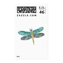 Stained Glass & Abalone Shell Dragonfly Stamps