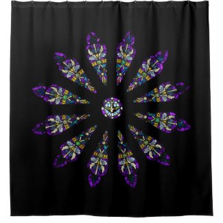 Stained Glass Abstract Mandala Shower Curtain
