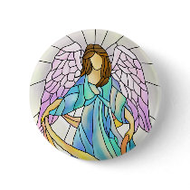 Stained Glass Angel Buttons