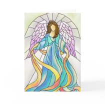 Stained Glass Angel Greeting Cards