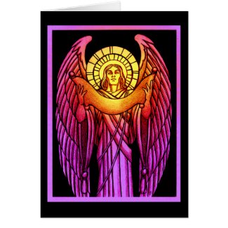 Stained Glass Angel Greeting Card