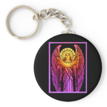 Stained Glass Angel Keychain