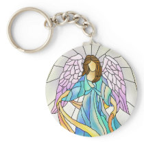 Stained Glass Angel Keychains