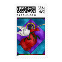 Stained Glass Angel postage