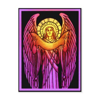Stained Glass Angel Postcard postcard