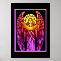 Stained Glass Angel Poster