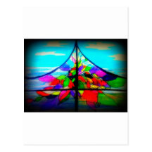 Stained glass at the Beach House in Cardiff Postcards