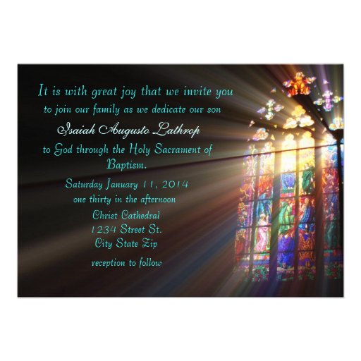 Stained Glass Baptism Invitation/Announcement