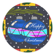 Stained glass baubles stickers