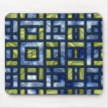 STAINED GLASS BLUE & GREEN MOUSEPADS