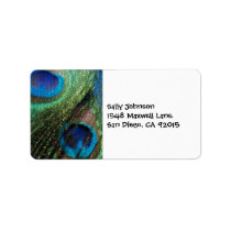 Stained Glass Blue Peacock Address Labels