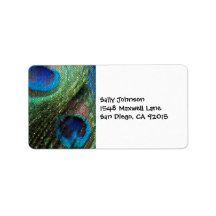 Stained Glass Blue Peacock Address Labels
