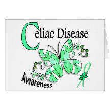 Stained Glass Butterfly 2 Celiac Disease Greeting Cards