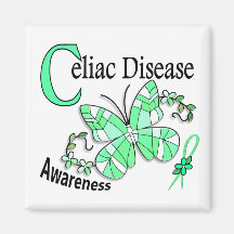Stained Glass Butterfly 2 Celiac Disease Refrigerator Magnet
