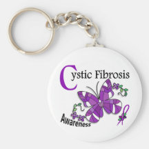 Stained Glass Butterfly 2 Cystic Fibrosis Keychain