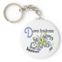 Stained Glass Butterfly 2 Down Syndrome Key Chain