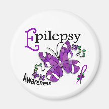 Stained Glass Butterfly 2 Epilepsy Refrigerator Magnets