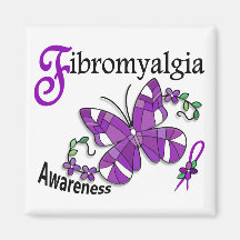 Stained Glass Butterfly 2 Fibromyalgia Fridge Magnets
