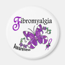 Stained Glass Butterfly 2 Fibromyalgia Magnet