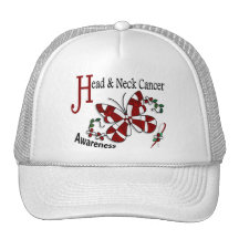 Stained Glass Butterfly 2 Head Neck Cancer Trucker Hats