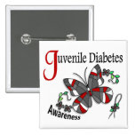 Stained Glass Butterfly 2 Juvenile Diabetes Pinback Button