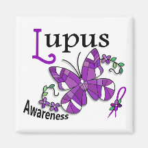 Stained Glass Butterfly 2 Lupus Refrigerator Magnet