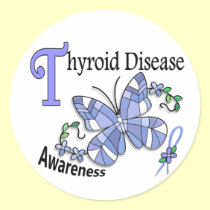 Stained Glass Butterfly 2 Thyroid Disease stickers