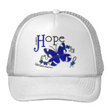 Stained Glass Butterfly Colon Cancer Trucker Hat