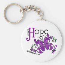 Stained Glass Butterfly Cystic Fibrosis Key Chains