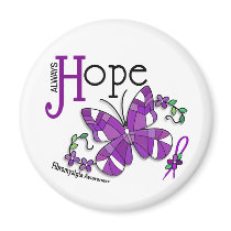 Stained Glass Butterfly Fibromyalgia Refrigerator Magnets