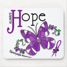 Stained Glass Butterfly Fibromyalgia Mouse Pad