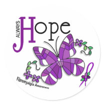 Stained Glass Butterfly Fibromyalgia stickers by awarenessgifts Stained Glass Butterfly Fibromyalgia stickers