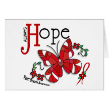 Stained Glass Butterfly Heart Disease Greeting Card