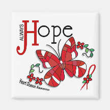 Stained Glass Butterfly Heart Disease Magnet