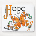 Stained Glass Butterfly Kidney Cancer mousepads