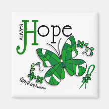 Stained Glass Butterfly Kidney Disease Fridge Magnets
