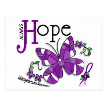 Stained Glass Butterfly Leiomyosarcoma Post Cards