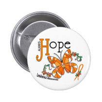 Stained Glass Butterfly Leukemia Button