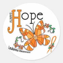 Stained Glass Butterfly Leukemia Sticker