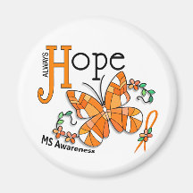 Stained Glass Butterfly MS Fridge Magnet