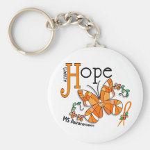Stained Glass Butterfly MS Keychains